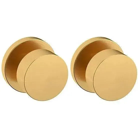 Baldwin 5055 Minneapolis Knob (2 1/8") with 5046 Rosette in Lifetime Satin Brass finish