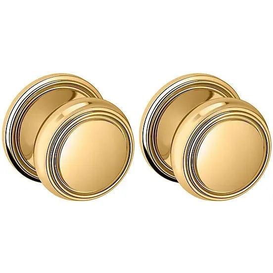 Baldwin 5068 Nashville Knob (2 3/8") with 5070 Rosette Lifetime Polished Brass