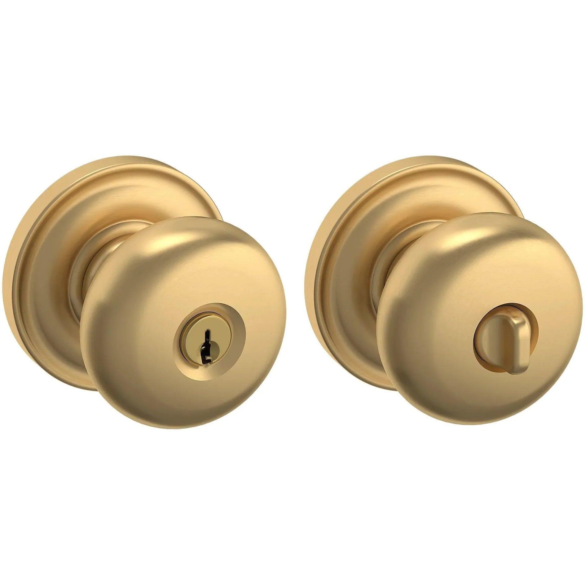 Baldwin 5205 Keyed Classic Knob with Classic Rosette Vintage Brass
