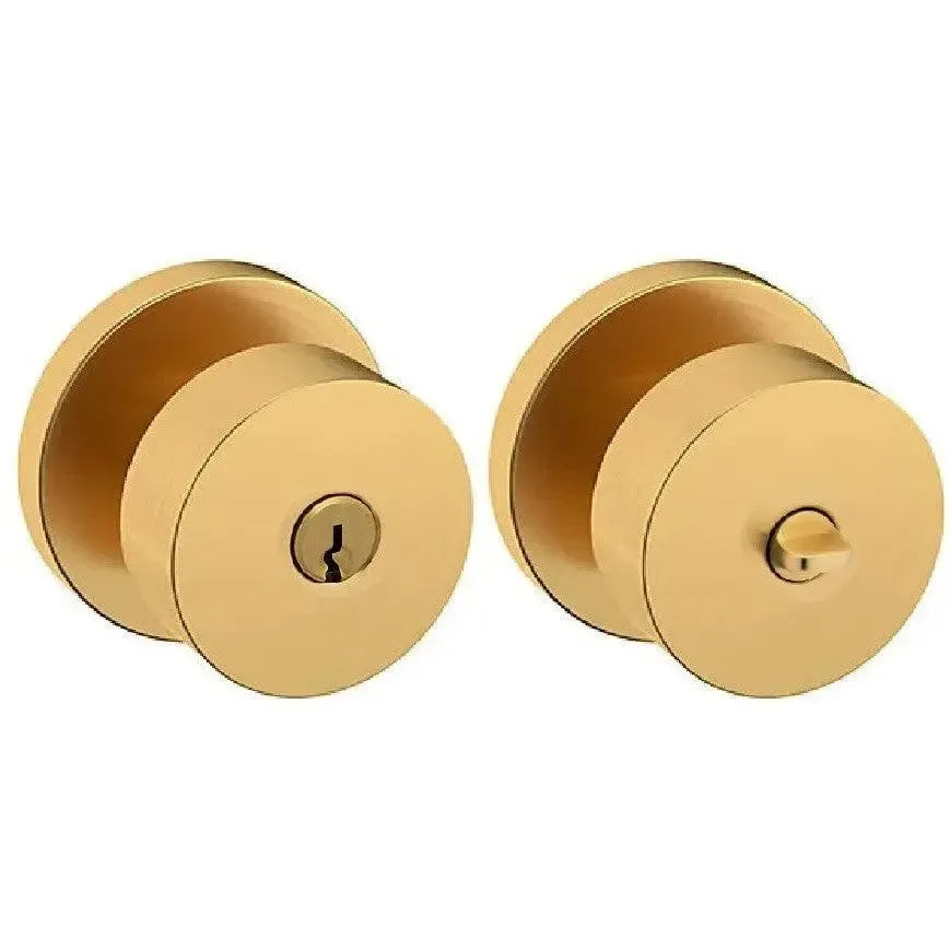 Baldwin 5230 Minneapolis Keyed Knob with Round Rosette in Lifetime Satin Brass finish