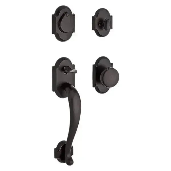 Baldwin ReserveBaldwin Adirondack Handleset with Interior Rustic Knob with Rustic Arch Rosette in