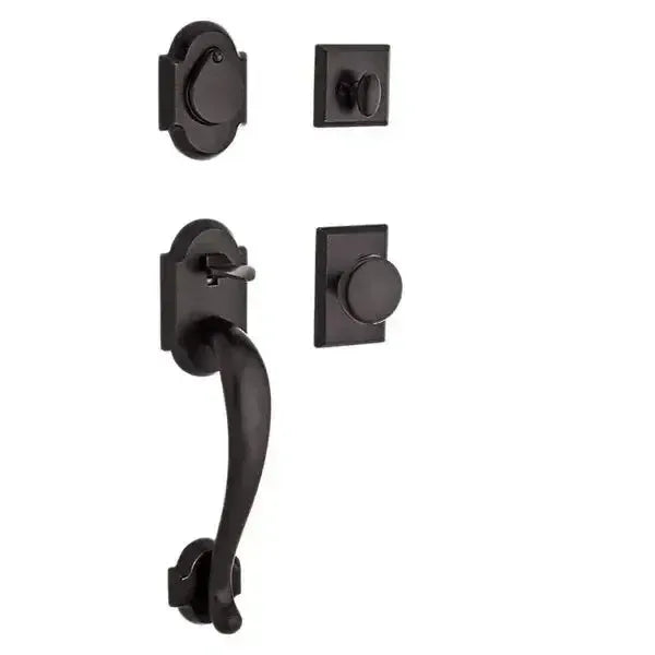 Baldwin ReserveBaldwin Adirondack Handleset with Interior Rustic Knob with Rustic Square Rosette in