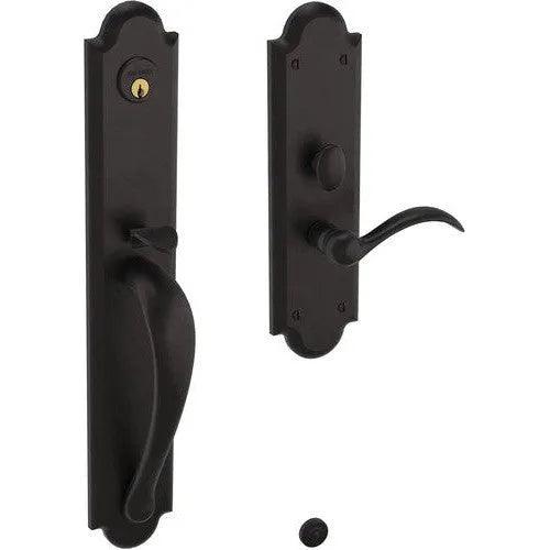 Baldwin Boulder Full Escutcheon Handleset Trim with Interior Lever Oil Rubbed Bronze