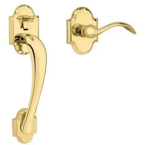 Baldwin Boulder Lower Half Handleset with Interior 5452V Lever in Lifetime Polished Brass finish