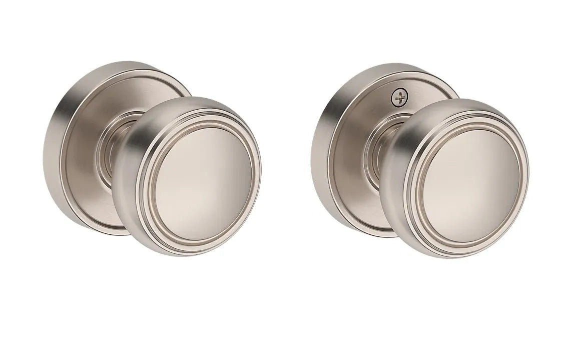 Baldwin Bremerton Knob with Recessed Round Rosette in Satin Nickel finish