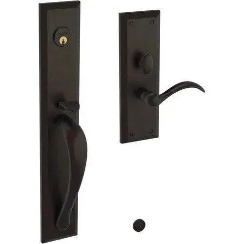 Baldwin Cody Full Escutcheon Handleset Trim with Interior Lever in Oil Rubbed Bronze finish