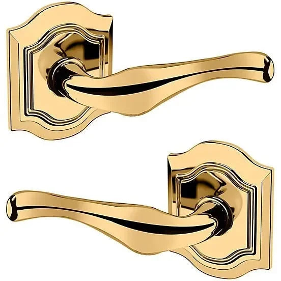 Baldwin Estate 5447V Full Dummy Lever with R027 Rosette in Lifetime Polished Brass finish