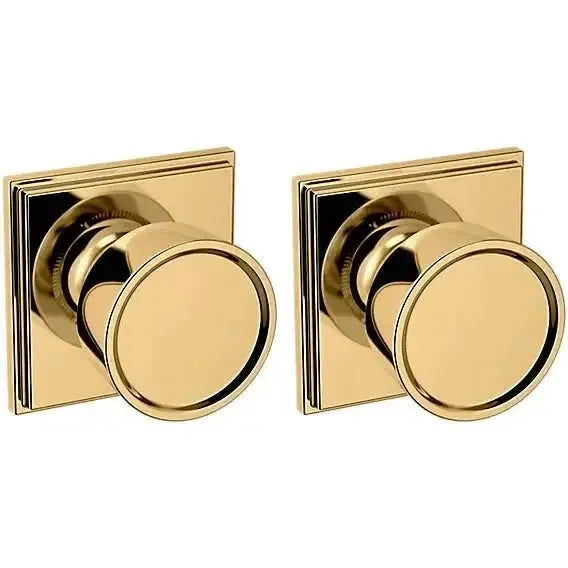 Baldwin K007 Hollywood Hills Knob (2") with R050 Rosette in Lifetime Polished Brass finish