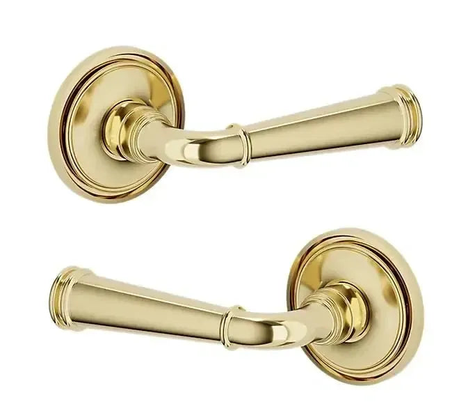 Baldwin L033 Briarcrest Lever with 5070 Rosette in Lifetime Polished Brass finish