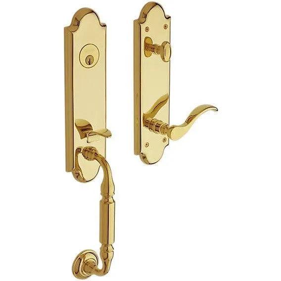 Baldwin Manchester Single Cylinder Handleset With Interior 5455V Wave Lever Lifetime Polished Brass