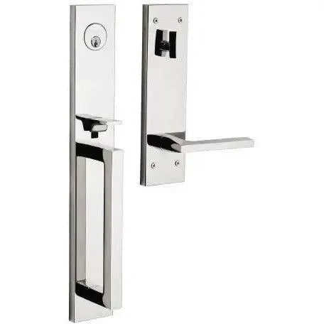 Baldwin Minneapolis Full Escutcheon Single Cylinder Handleset with 5162 Minneapolis Lever in Lifetime Polished Nickel finish