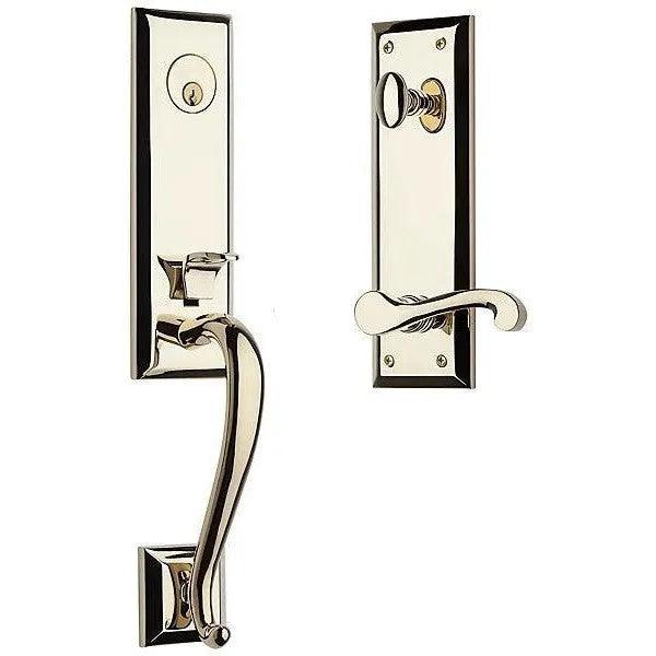 Baldwin Stonegate Single Cylinder Handleset with Interior 5445V Classic Lever Lifetime Polished Brass