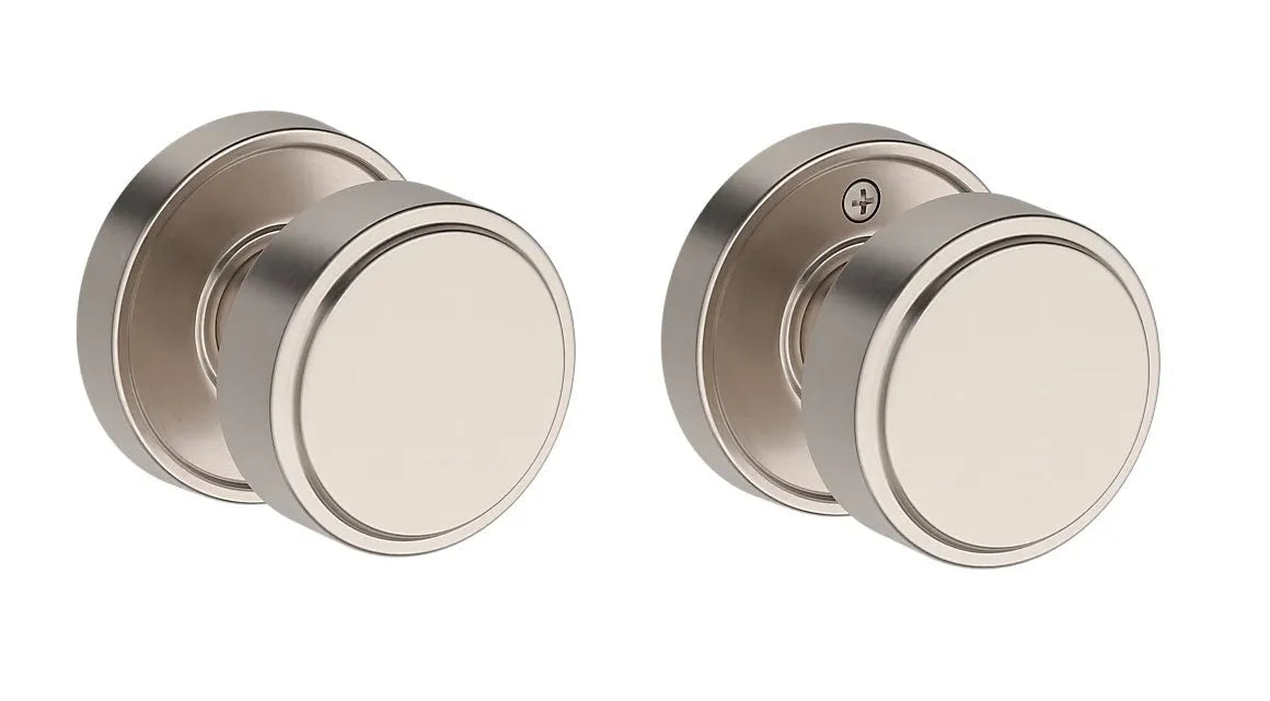 Baldwin Vashon Knob with Recessed Round Rosette in Satin Nickel finish
