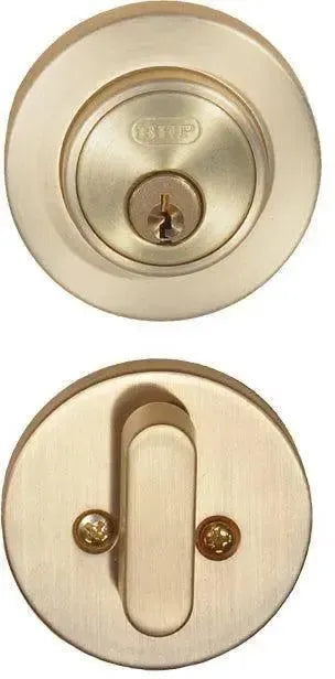 Better Home Products Low Profile Single Cylinder Deadbolt in Satin Brass finish