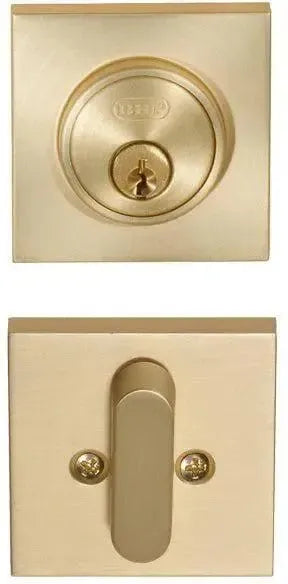 Better Home Products Low Profile Square Single Cylinder Deadbolt Satin Brass