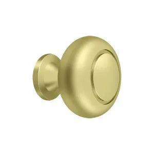 Deltana 1 1/4" Round Knob with Groove Polished Brass