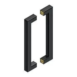 Deltana 12" CTC Back-to-Back Contemporary Pulls in Paint Black finish