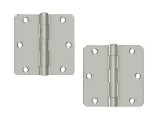 Deltana 3-1/2" x 3-1/2" x 1/4" Radius Hinge, Residential in Brushed Nickel finish