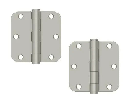 Deltana 3-1/2" x 3-1/2" x 5/8" Radius Hinge, Heavy Duty Brushed Nickel