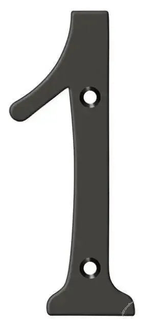 Deltana 4" House Number, Solid Brass, No. 1 Oil Rubbed Bronze