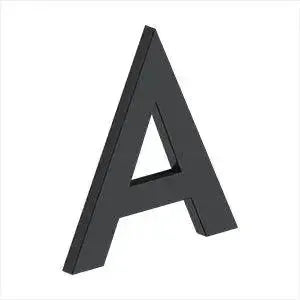 Deltana 4" Letter A, Modern B Series with Risers, Stainless Steel Paint Black