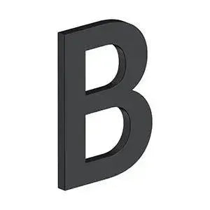 Deltana 4" Letter B, Modern B Series with Risers, Stainless Steel Paint Black