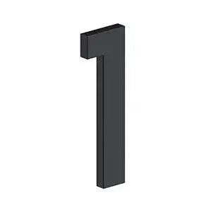 Deltana 4" Modern B Series House Number with Risers, Stainless Steel, No. 1 Paint Black