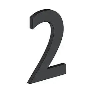 Deltana 4" Modern B Series House Number with Risers, Stainless Steel, No. 2 Paint Black