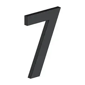 Deltana 4" Modern B Series House Number with Risers, Stainless Steel, No. 7 Paint Black