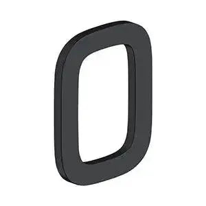 Deltana 4" Modern E Series House Number with Risers, Stainless Steel, No. 0 Paint Black