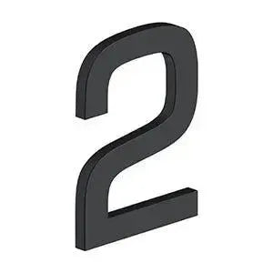 Deltana 4" Modern E Series House Number with Risers, Stainless Steel, No. 2 Paint Black