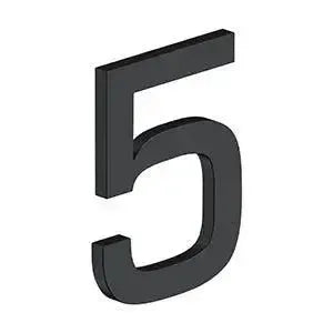Deltana 4" Modern E Series House Number with Risers, Stainless Steel, No. 5 Paint Black