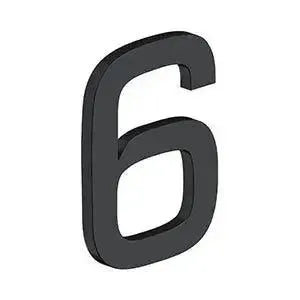 Deltana 4" Modern E Series House Number with Risers, Stainless Steel, No. 6 Paint Black