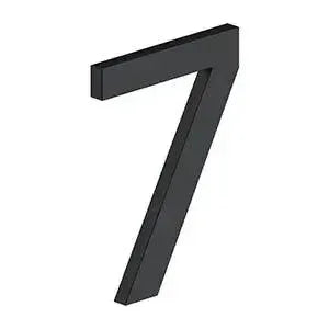 Deltana 4" Modern E Series House Number with Risers, Stainless Steel, No. 7 Paint Black