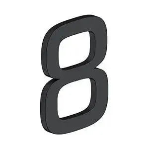 Deltana 4" Modern E Series House Number with Risers, Stainless Steel, No. 8 Paint Black