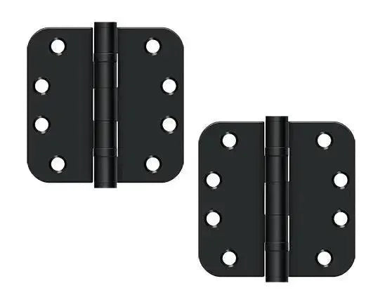 Deltana 4" x 4" x 5/8" Radius Corners Ball Bearing Hinge, Heavy Duty in Paint Black finish