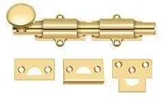 Deltana 6" Heavy Duty Surface Bolt in PVD Polished Brass finish