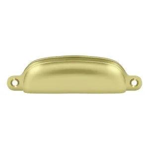 Deltana Exposed Shell Pull, 4" Polished Brass