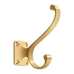 Deltana Heavy Duty Coat and Hat Hook PVD Polished Brass