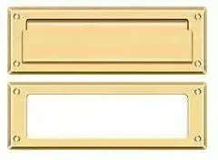 Deltana Mail Slot with Interior Frame in PVD Polished Brass finish