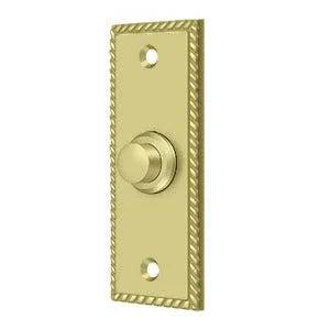 Deltana Rectangular Rope Bell Button Polished Brass