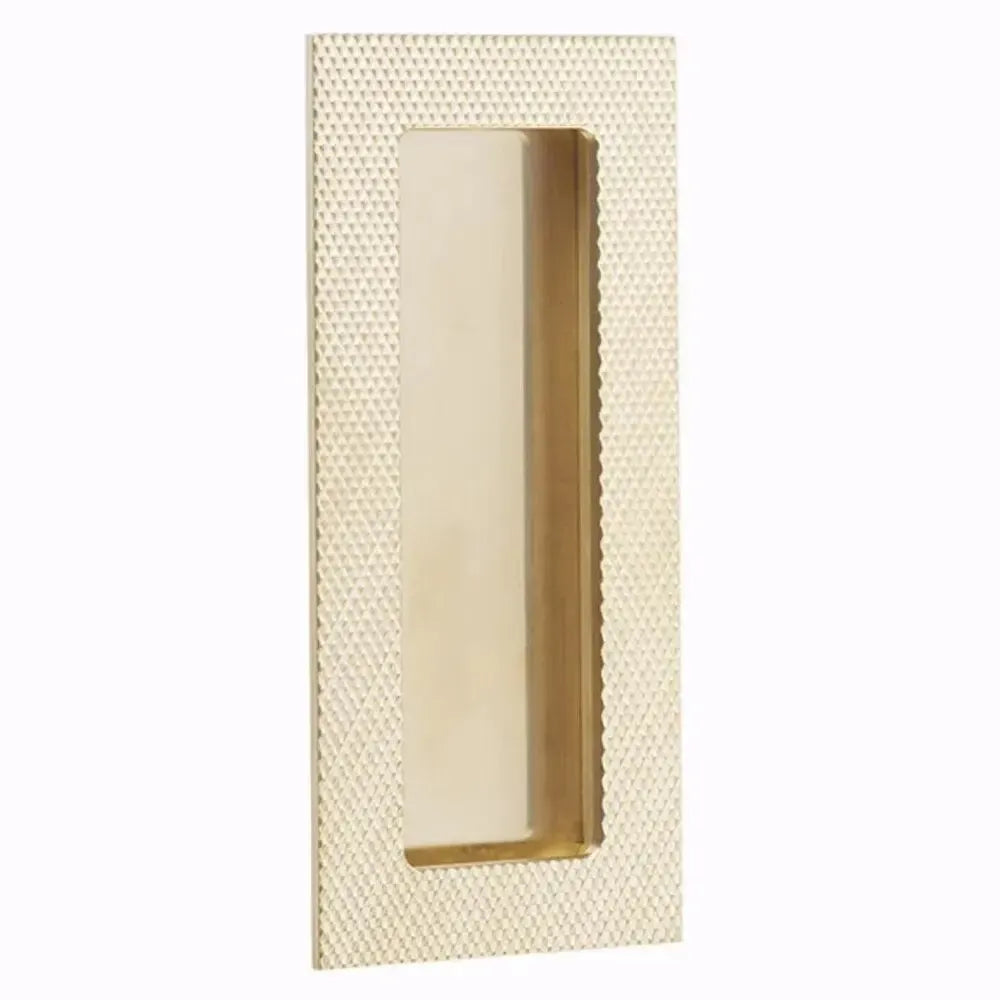 EmtekEmtek 4" Modern Rectangular Knurled Flush Pull with Plain Pocket in