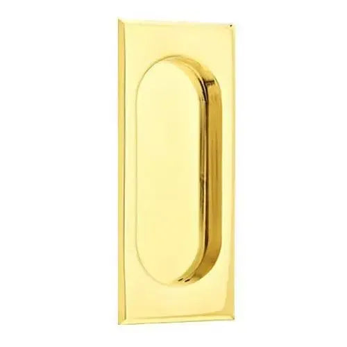 Emtek 4" Rectangular Flush Pull in Polished Brass finish