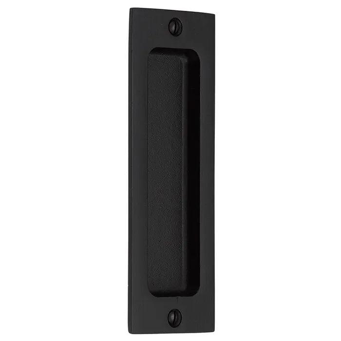 Emtek 6" Rustic Modern Rectangular Flush Pull Flat Black Bronze Patina