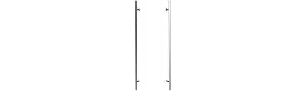 Emtek Back to Back 48" Round Door Pull in Polished Stainless Steel finish