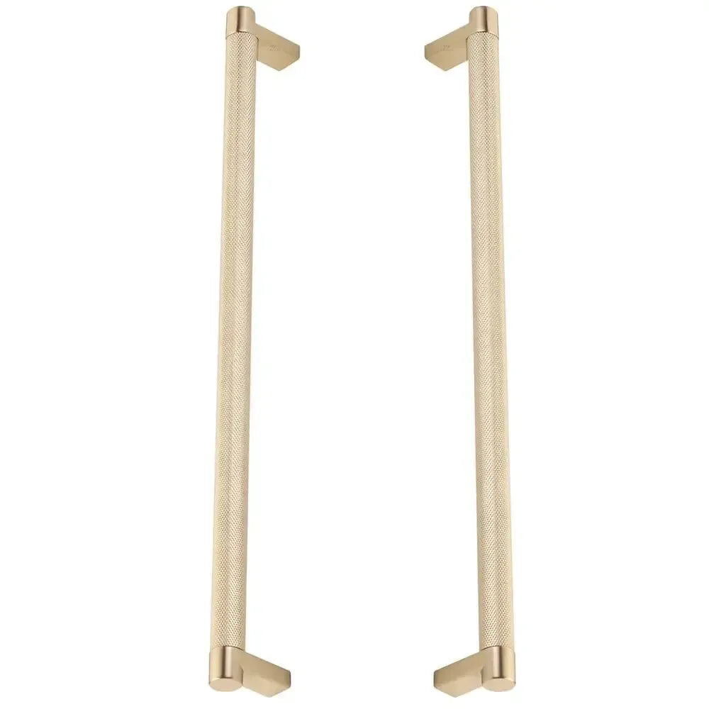 Emtek Back-to-Back Select Rectangular Stem Knurled Appliance Pull in Satin Brass finish