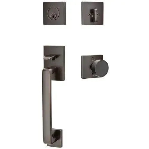 Emtek Baden Entrance Handleset With Round Knob in