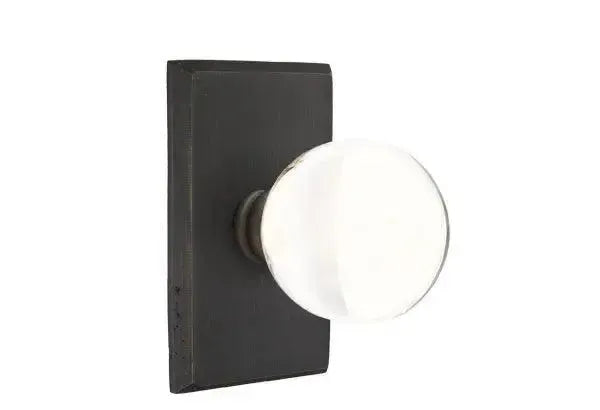 Emtek Bristol Knob with #3 Rosette in Medium Bronze Patina finish