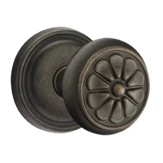 Emtek Bronze Petal Knob with #12 Rosette Medium Bronze Patina