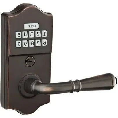 Emtek Classic Electronic Keypad Leverset with Turino Lever Oil Rubbed Bronze